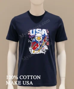 Angry Eagle Hockey Player Usa Olympic 1980 Salty Goon Gear funny america t-shirts