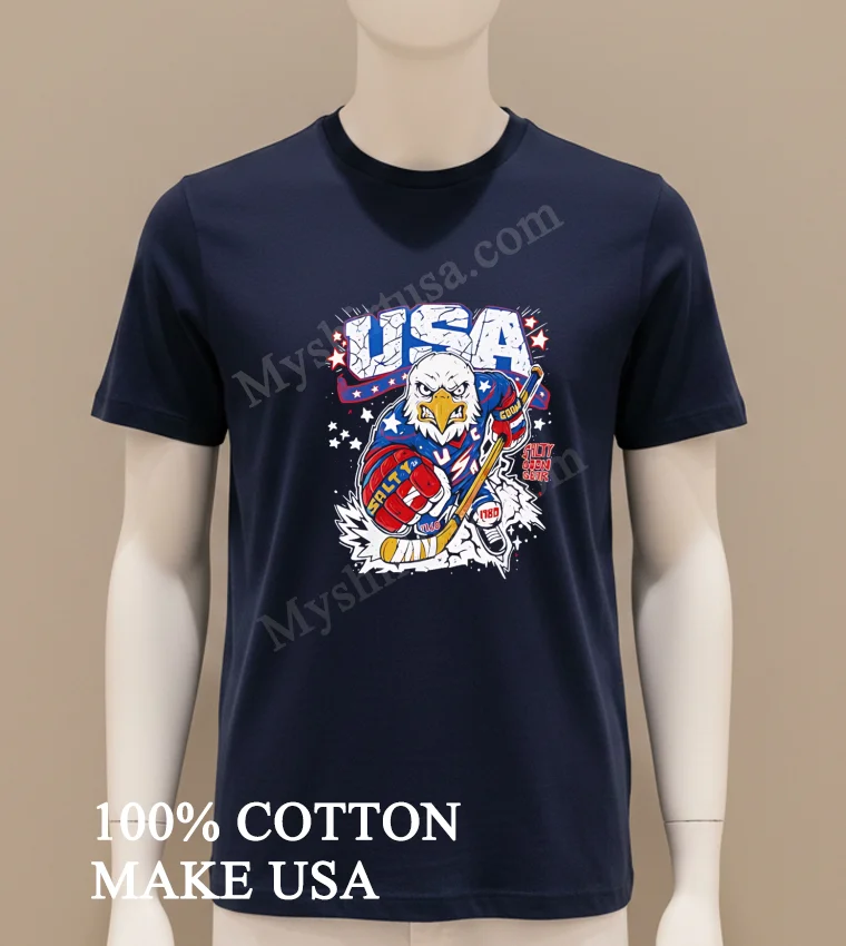 Angry Eagle Hockey Player Usa Olympic 1980 Salty Goon Gear funny america t-shirts - navy-shirt Angry Eagle Hockey Player Usa Olympic 1980 Salty Goon Gear Shirt Navy Shirt