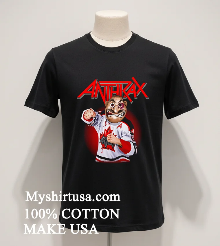 Anthrax Metal Band Mascot Hockey Jersey Graphic Shirt Balck Shirt
