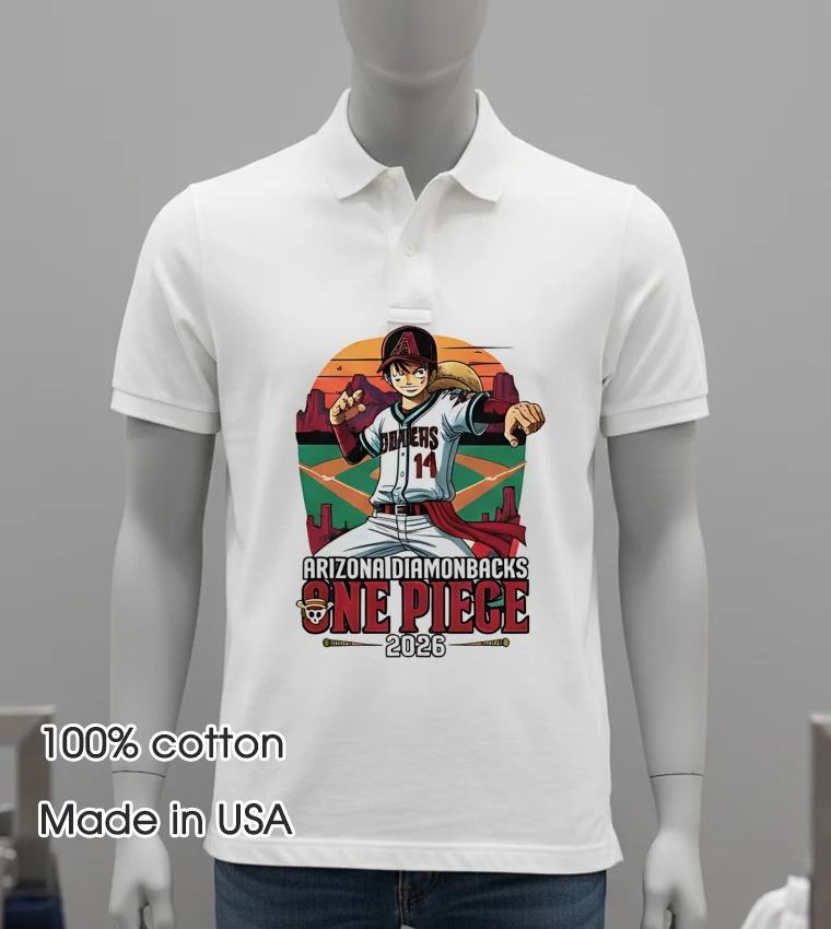 Arizona Diamondbacks One Piece 2026 Luffy Shirt White T Shirt 2