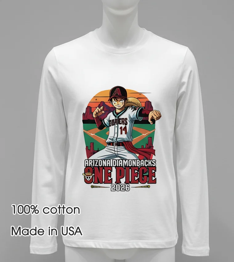 Arizona Diamondbacks One Piece 2026 Luffy Shirt White T Shirt