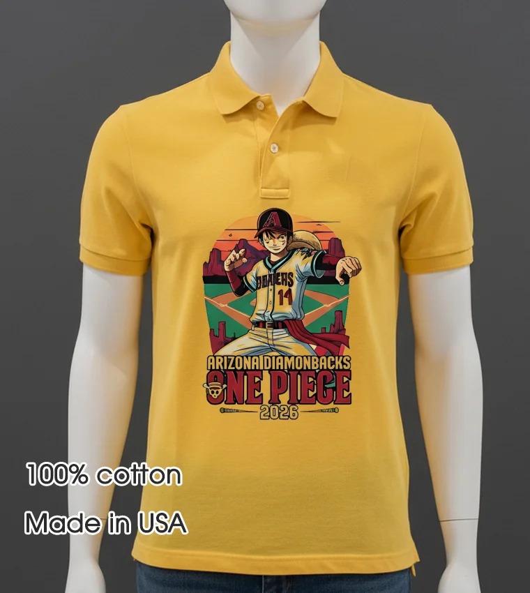 Arizona Diamondbacks One Piece 2026 Luffy Shirt - yellow-t-shirt Arizona Diamondbacks One Piece 2026 Luffy Shirt Yellow T Shirt