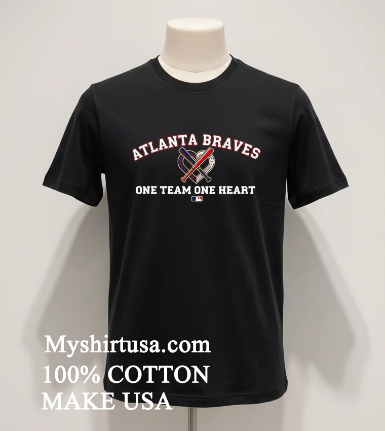 Atlanta Braves One Team One Heart Mlb Shirt - balck-shirt Atlanta Braves One Team One Heart Mlb Shirt Balck Shirt 1