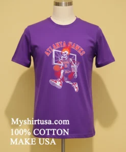 Atlanta Hawks Men’s Basketball Skeleton Player Fire Shirt