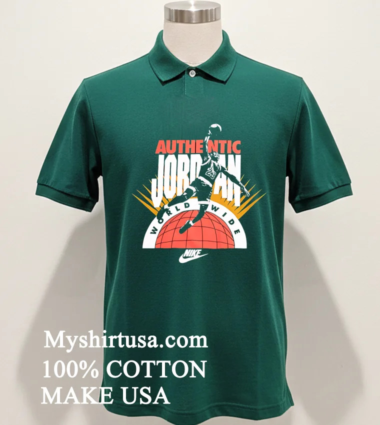 Authentic Jordan World Wide Shirt Green Shirt