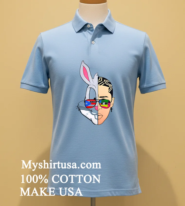Bad Bunny Benito Bugs Bunny Mashup Shirt Blue Shirt