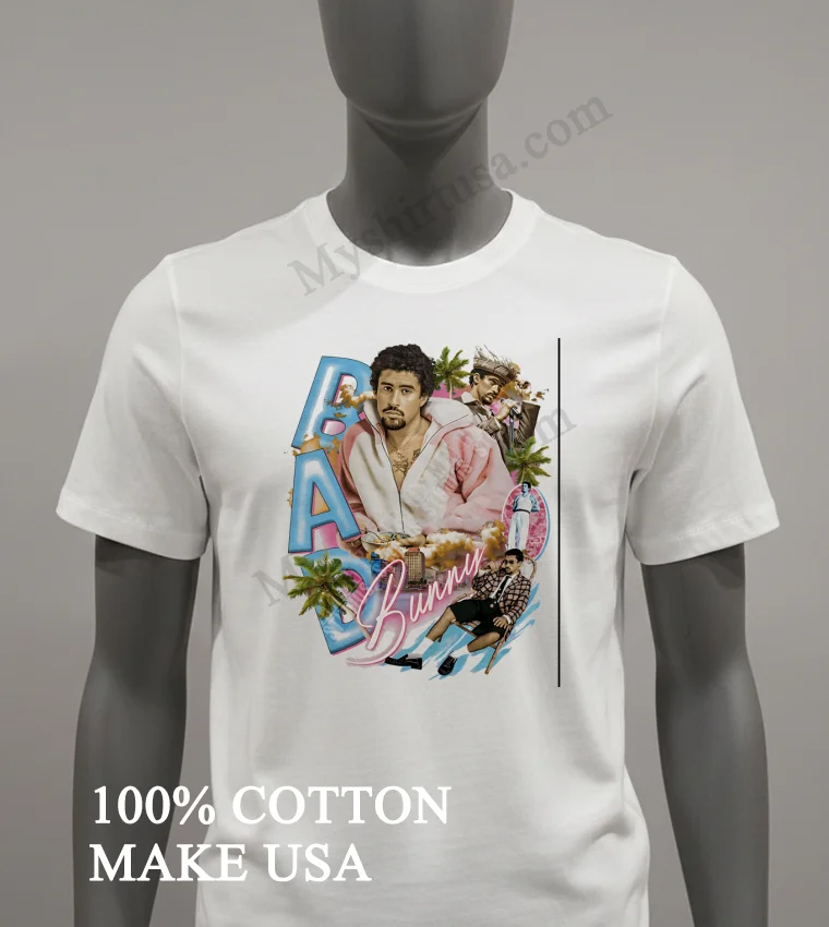 Bad Bunny Puerto Rico Latin Music Artist Collage Shirt White T Shirt 2