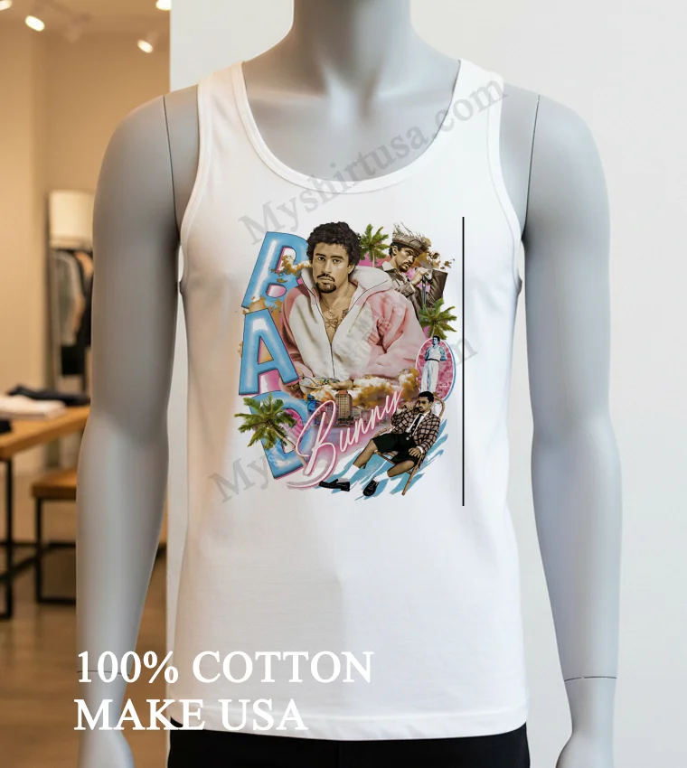 Bad Bunny Puerto Rico Latin Music Artist Collage Shirt White T Shirt 3