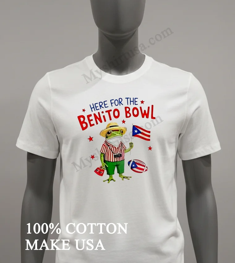 Bad Bunny Singer Standing On Puerto Rico Shield Logo Shirt White T Shirt 1