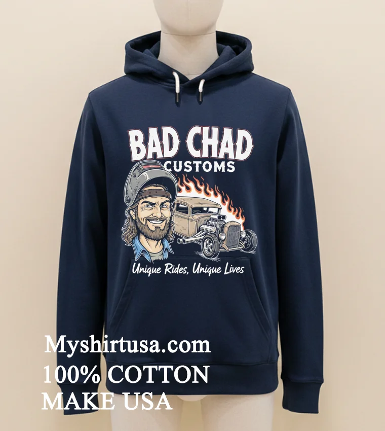 Bad Chad Customs Unique Rides Unique Lives Shirt - navy-shirt Bad Chad Customs Unique Rides Unique Lives Shirt Navy Shirt 1