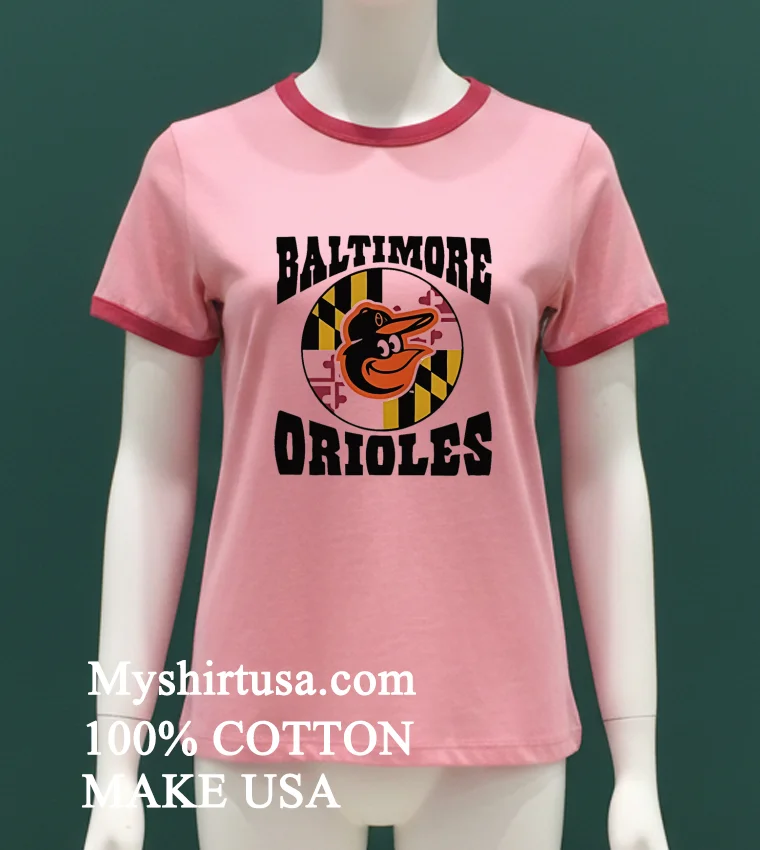Baltimore Orioles Bird Flag Logo Shirt Pink T Shirt