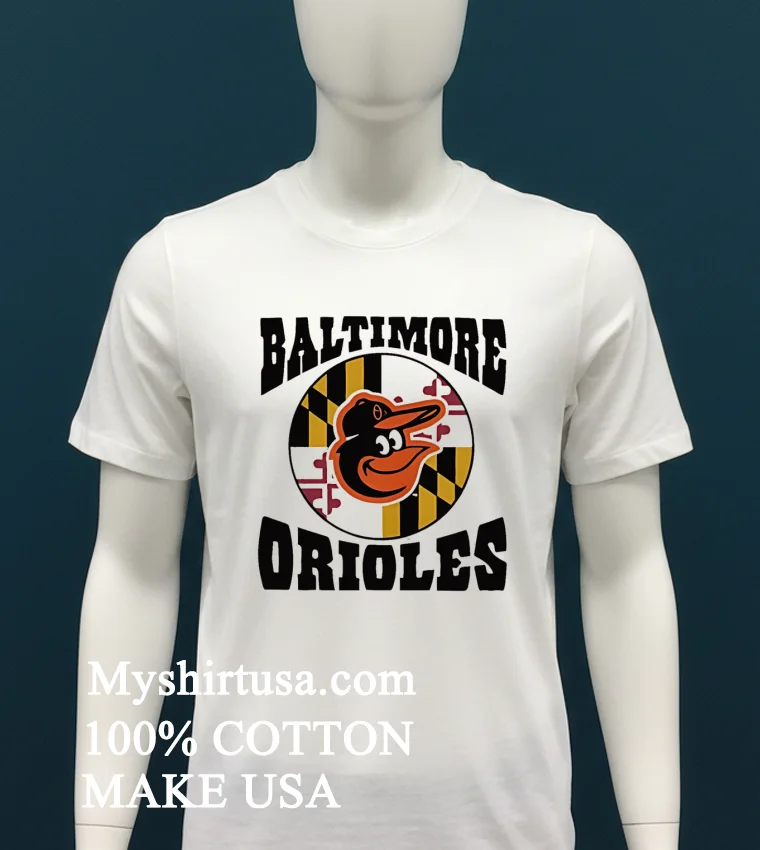Baltimore Orioles Bird Flag Logo Shirt - white-t-shirt Baltimore Orioles Bird Flag Logo Shirt White T Shirt 1