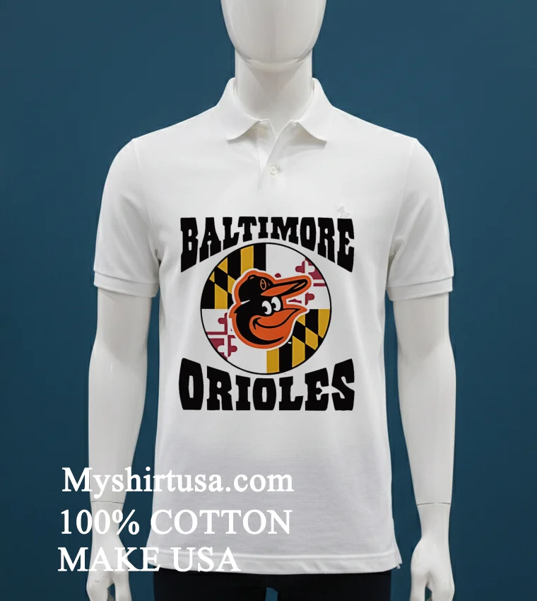 Baltimore Orioles Bird Flag Logo Shirt - white-t-shirt Baltimore Orioles Bird Flag Logo Shirt White T Shirt