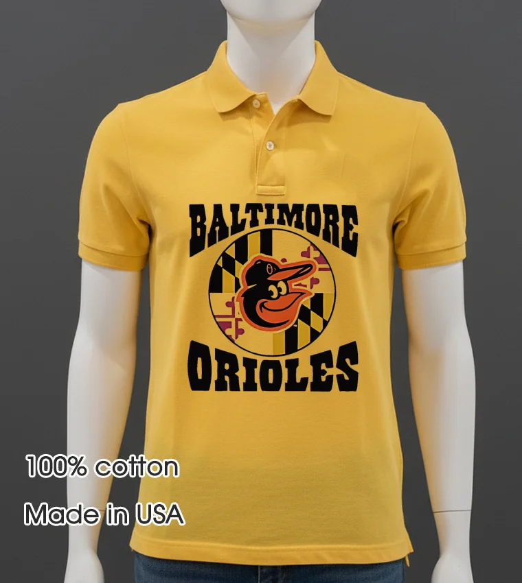 Baltimore Orioles Bird Flag Logo Shirt - yellow-t-shirt Baltimore Orioles Bird Flag Logo Shirt Yellow T Shirt