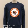 Baltimore Orioles Mascot The Bird Swinging Baseball Bat Orange Circle Logo Shirt Long Sleve Shirt