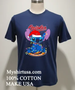 Baltimore Orioles Noel Stitch Baseball Christmas new t-shirt