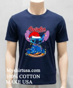 Baltimore Orioles Noel Stitch Baseball Christmas new t-shirt