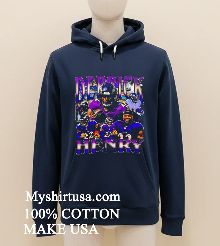 Baltimore Ravens Derrick Henry Vintage 90s Graphic Shirt Navy Shirt 1