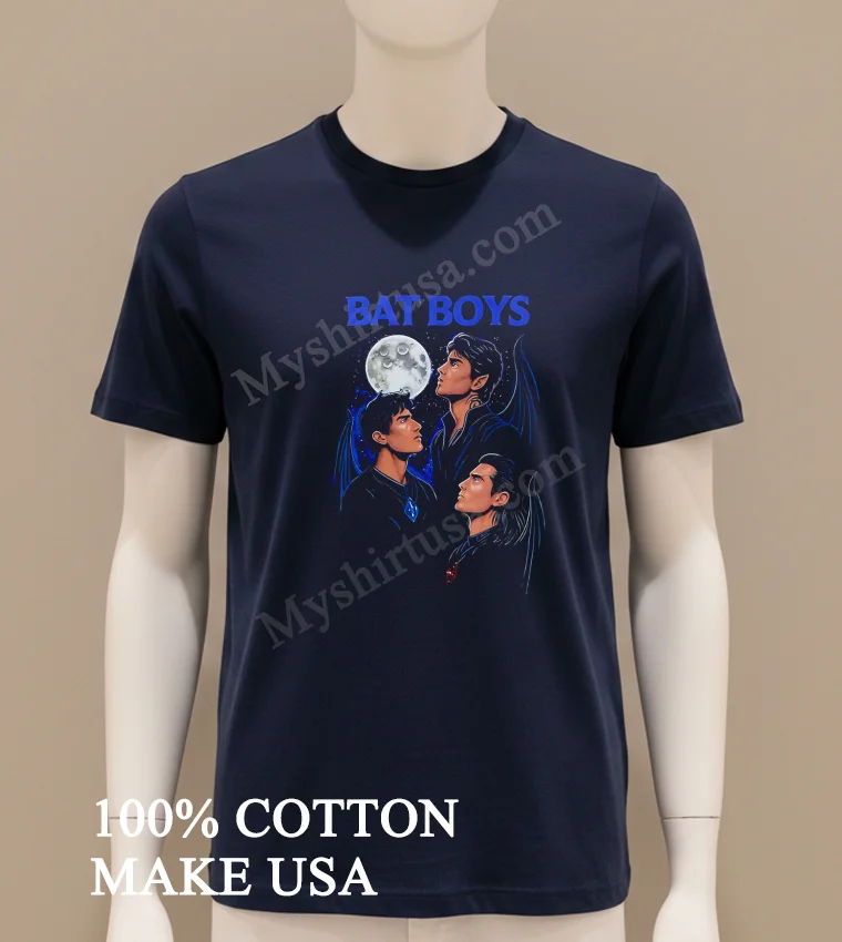 Bat Boys Night Moon Three Flying Bat Winged Men Classic funny america t-shirts - navy-shirt Bat Boys Night Moon Three Flying Bat Winged Men Classic Shirt Navy Shirt