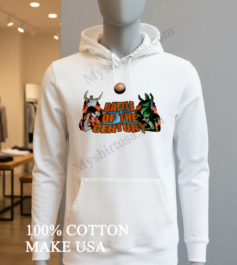 Battle Of The Century Basketball Godzilla And Giant Shirt Hoodie Shirt
