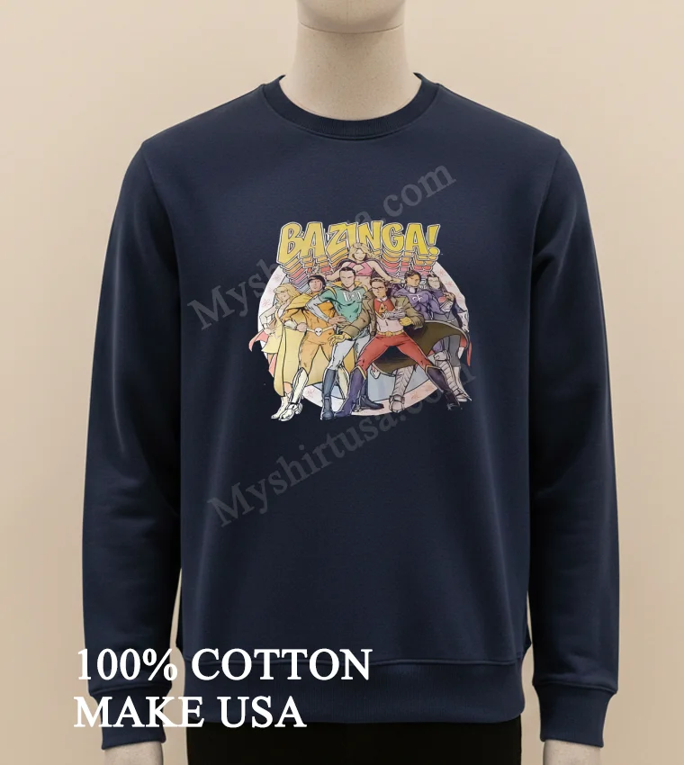 Bazinga The Big Bang Theory Cast Superhero Parody Shirt Long Sleve Shirt