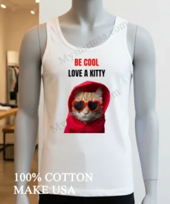 Be Cool Love A Kitty Cat In Heart Sunglasses Shirt
