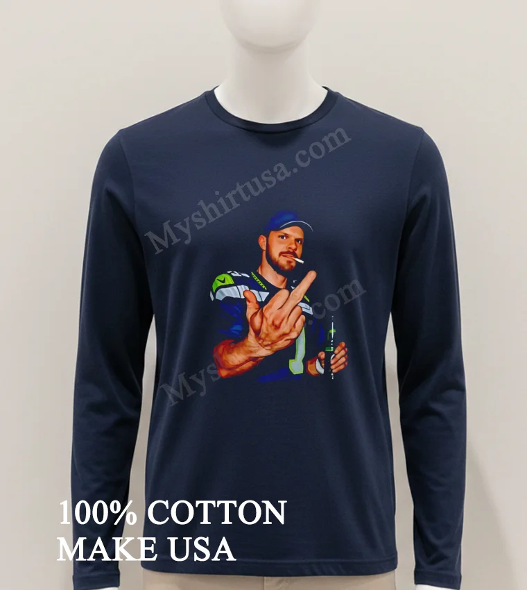 Bearded Man Seattle Seahawks Jersey Smoking Cigarette Middle Finger Beer funny america t-shirts - hoodie-shirt Bearded Man Seattle Seahawks Jersey Smoking Cigarette Middle Finger Beer Shirt Hoodie Shirt