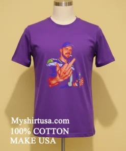 Bearded Man Seattle Seahawks Jersey Smoking Cigarette Middle Finger Beer funny america t-shirts