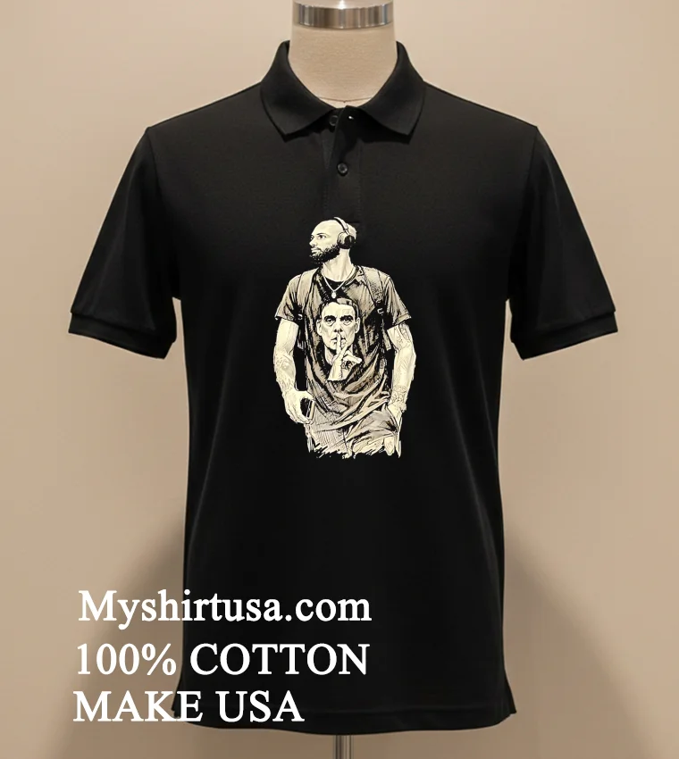 Bearded Man Wearing Headphones And Quiet Portrait Graphic funny america t-shirts - balck-shirt Bearded Man Wearing Headphones And Quiet Portrait Graphic Shirt Balck Shirt 1