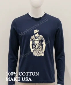 Bearded Man Wearing Headphones And Quiet Portrait Graphic funny america t-shirts