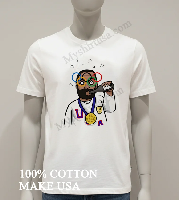 Bearded Man With Olympic Rings Glasses And Fbi Badge funny america t-shirts - white-t-shirt Bearded Man With Olympic Rings Glasses And Fbi Badge Shirt White T Shirt