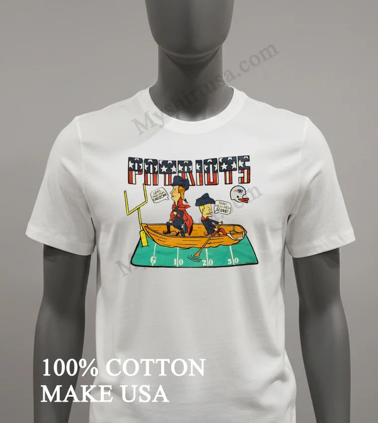 Beavis And Butt Head Patriots Endzone Score American Football Sport funny america t-shirts - white-t-shirt Beavis And Butt Head Patriots Endzone Score American Football Sport Shirt White T Shirt 2