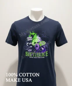 Beetlejuice Never Trust The Living Purple Green Horror funny america t-shirts