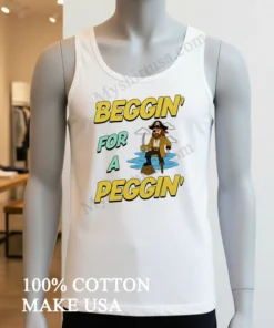 Beggin For A Peggin Cartoon Pirate With Hook And Peg Leg Illustration funny america t-shirts