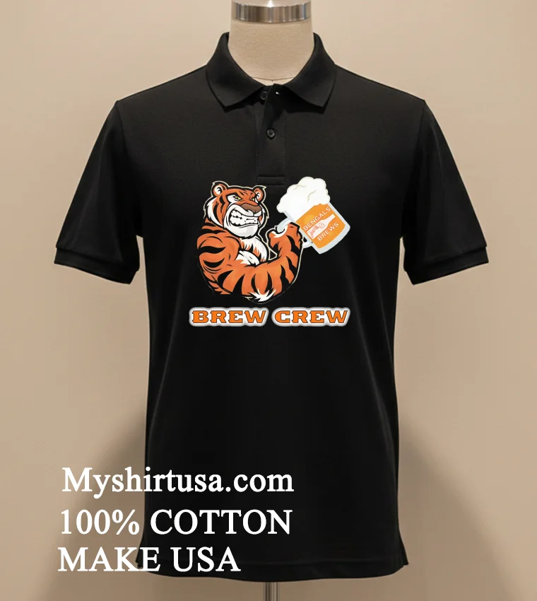 Bengals Tiger Beer And Brews Brew Crew T Shirt - balck-shirt Bengals Tiger Beer And Brews Brew Crew T Shirt Balck Shirt 1