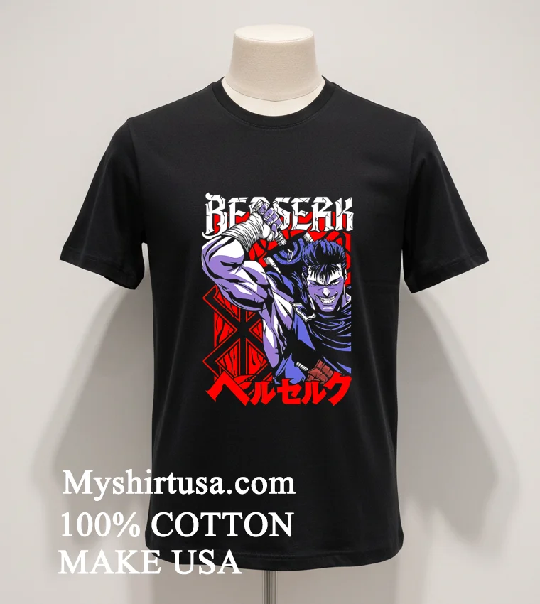 Berserk Guts And Dragonslayer Sword Shirt Balck Shirt