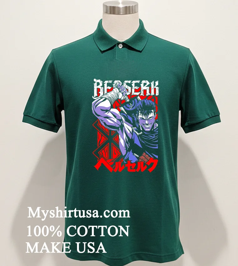 Berserk Guts And Dragonslayer Sword Shirt Green Shirt