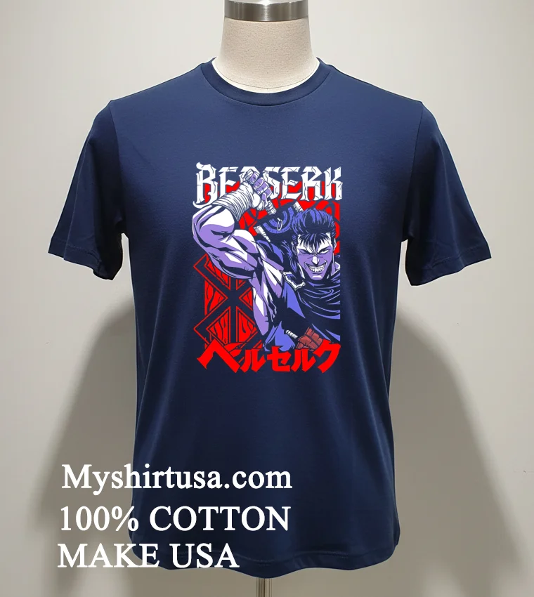 Berserk Guts And Dragonslayer Sword Shirt - navy-shirt Berserk Guts And Dragonslayer Sword Shirt Navy Shirt 1