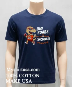 Big Roars In Cincinnati Bengals Dinosaur Cartoon Funny Shirt Navy Shirt