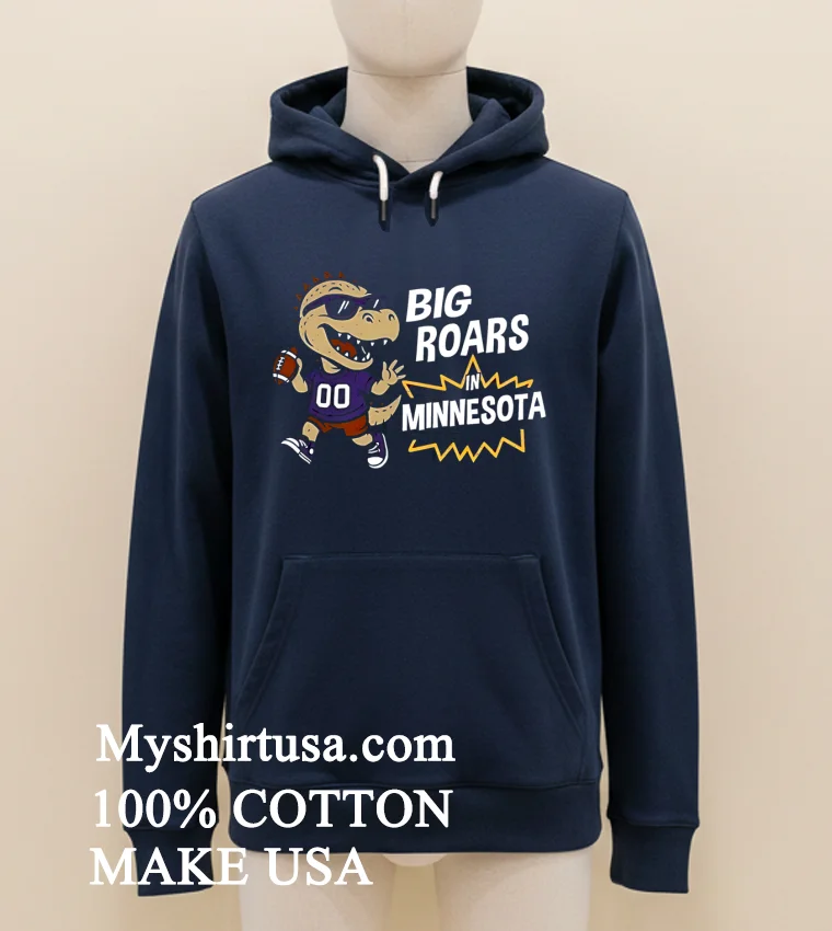 Big Roars In Minnesota Vikings Dinosaur Cartoon Funny Shirt - navy-shirt Big Roars In Minnesota Vikings Dinosaur Cartoon Funny Shirt Navy Shirt 1