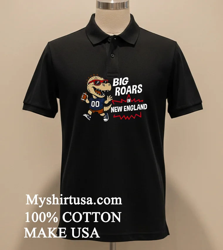 Big Roars In New England Patriots Dinosaur Cartoon Funny Shirt - balck-shirt Big Roars In New England Patriots Dinosaur Cartoon Funny Shirt Balck Shirt 2