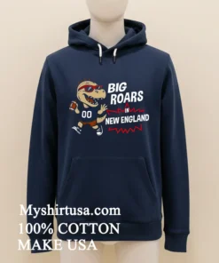Big Roars In New England Patriots Dinosaur Cartoon Funny Shirt