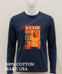 Big Sam Hunted By The Fuzz Retro Comic funny america t-shirts