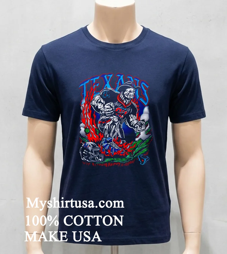 Big Texan Football Skeleton Graphic Shirt Navy Shirt