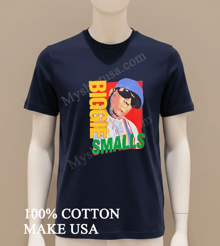 Biggie Smalls Notorious B.i.g. Portrait Hip Hop Legend funny america t-shirts - navy-shirt Biggie Smalls Notorious Big Portrait Hip Hop Legend Shirt Navy Shirt