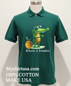 Bitcoin Is Freedom Crocodile Cartoon Shirt