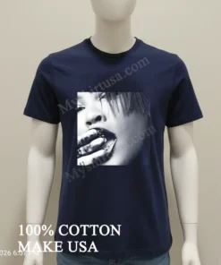 Black And White Close Up Woman Face Messy funny america t-shirts