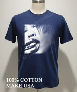 Black And White Close Up Woman Face Messy funny america t-shirts