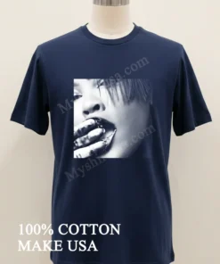 Black And White Close Up Woman Face Messy funny america t-shirts