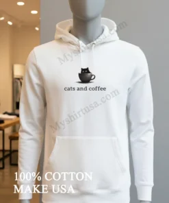 Black Cat In Coffee Cup Cats And Coffee funny america t-shirts